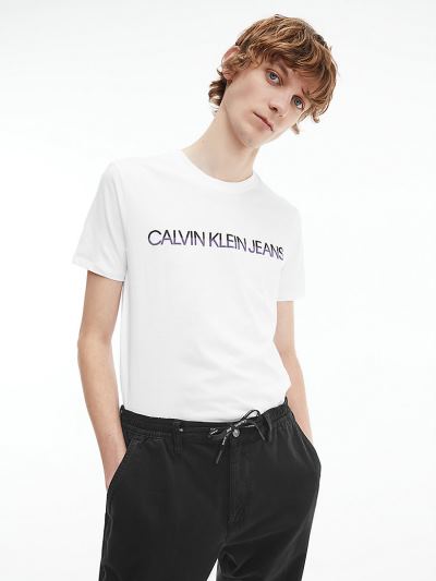 Calvin Klein Ruhák HU921609 | Calvin Klein Organic Cotton Logo Férfi Póló Világos Fehér
